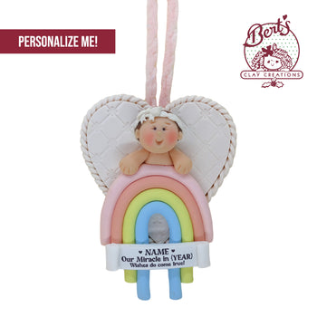 Rainbow Baby Ornament - Bert's Clay Creations